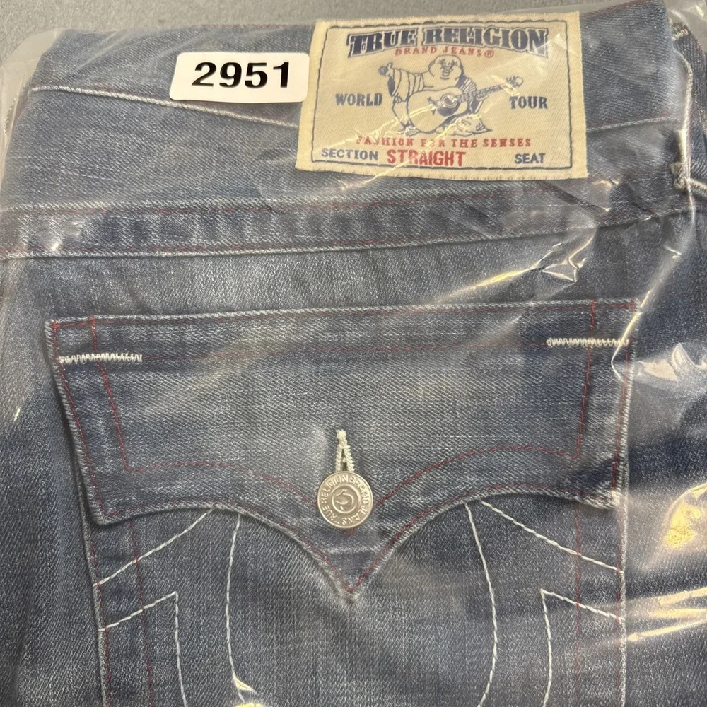JEANS STRAIGHT True‎ Religion MENS 38X32  W/Flap CXLM DRAGONFISH